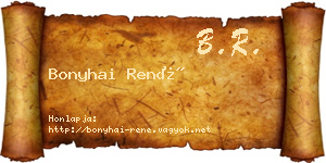 Bonyhai René névjegykártya